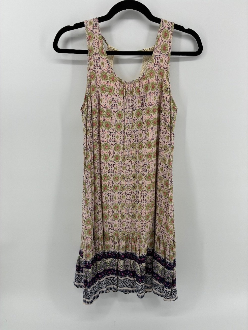 Doe & Rae Pink Ruffled Tiered Halter Sundress